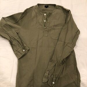 J. Crew Olive Double-faced Garment-dyed Pullover